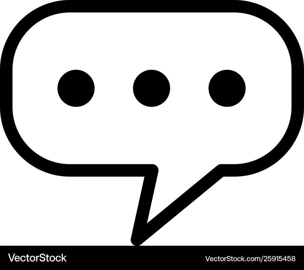 Speech bubble line icon in flat style for apps ui Vector Image