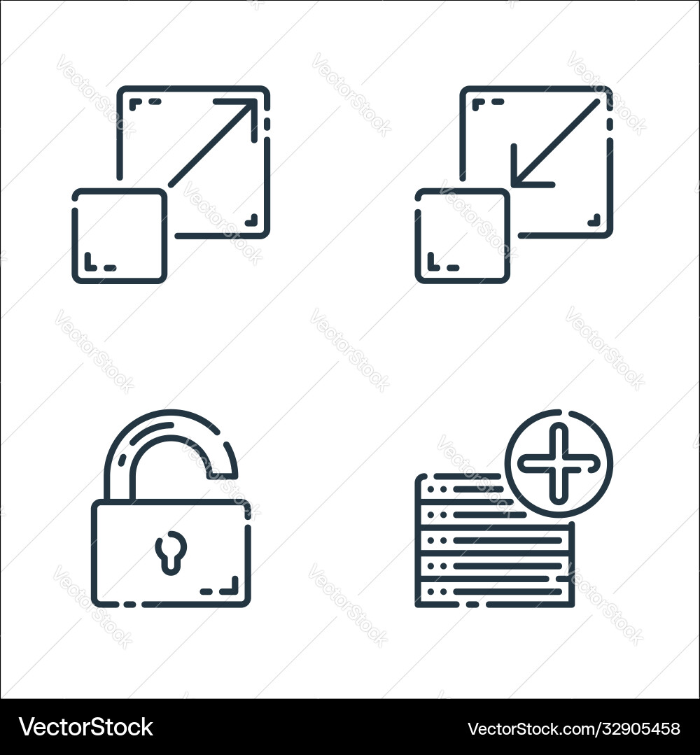 User interface line icons linear set quality User interface line icons linear set quality Vector Image