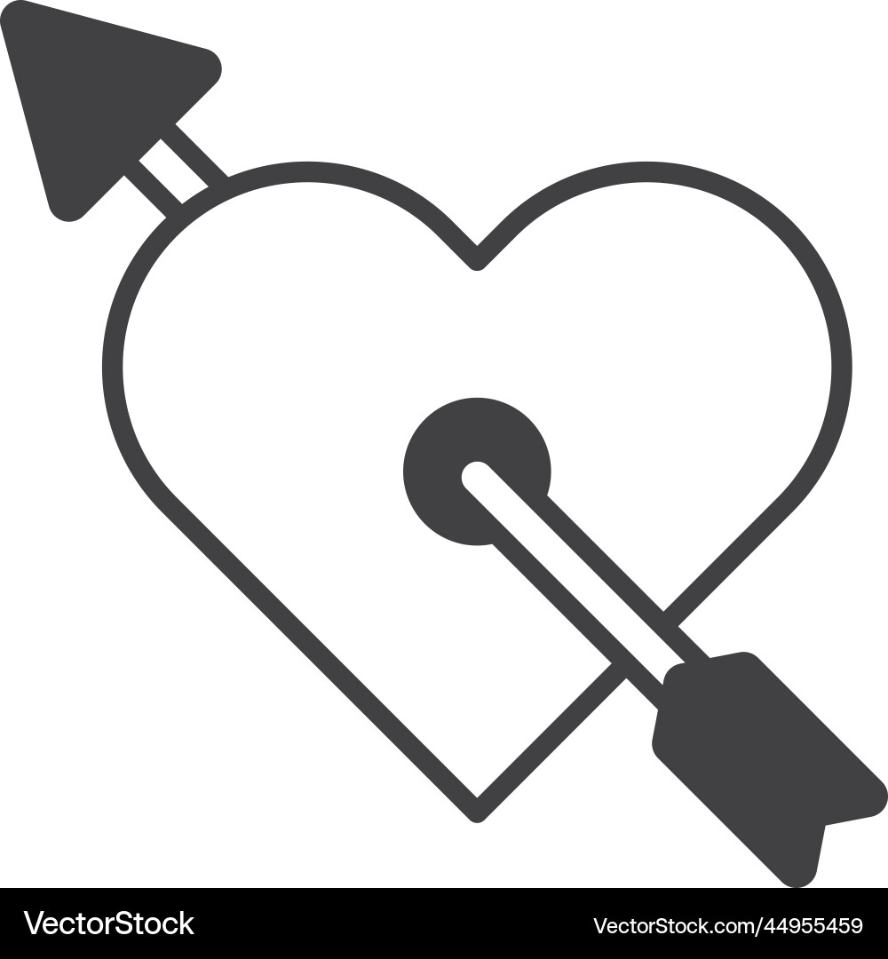 Arrow with heart in minimal style Vector Image