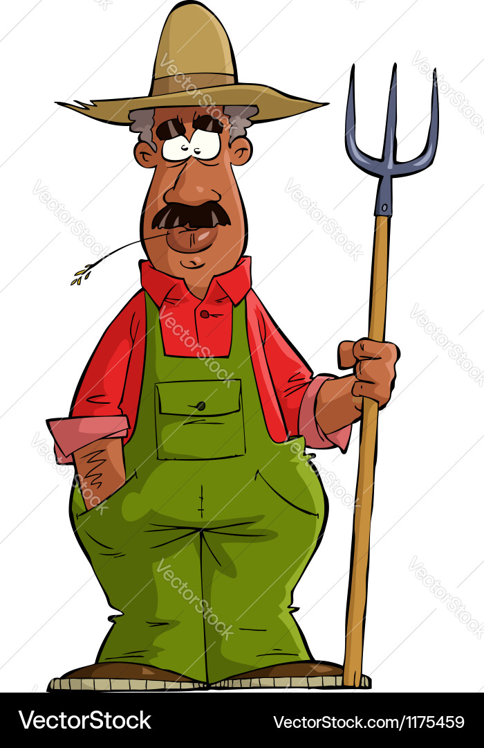 Black farmer Royalty Free Vector Image - VectorStock