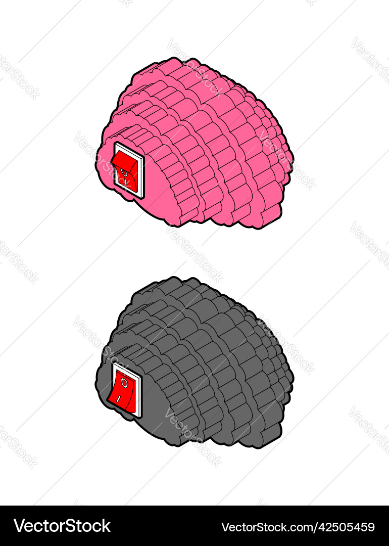 Brain and switch set switching off on brains Vector Image