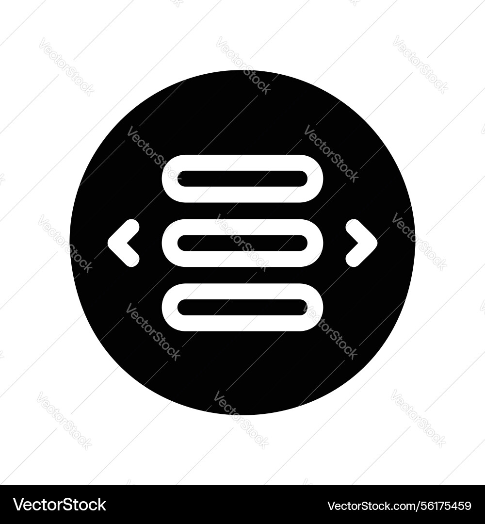 Circular control icon with menu lines and side vector image
