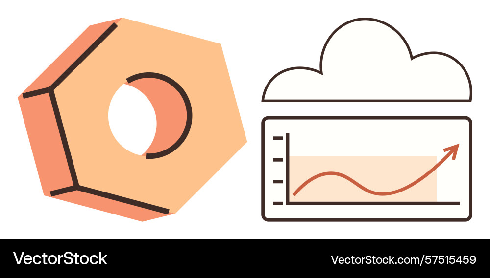 Cloud data analytics concept with chart Cloud data analytics concept with chart vector image