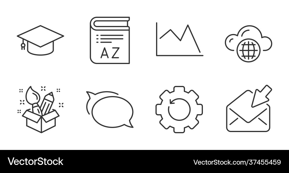 Creativity cloud computing and open mail icons Vector Image