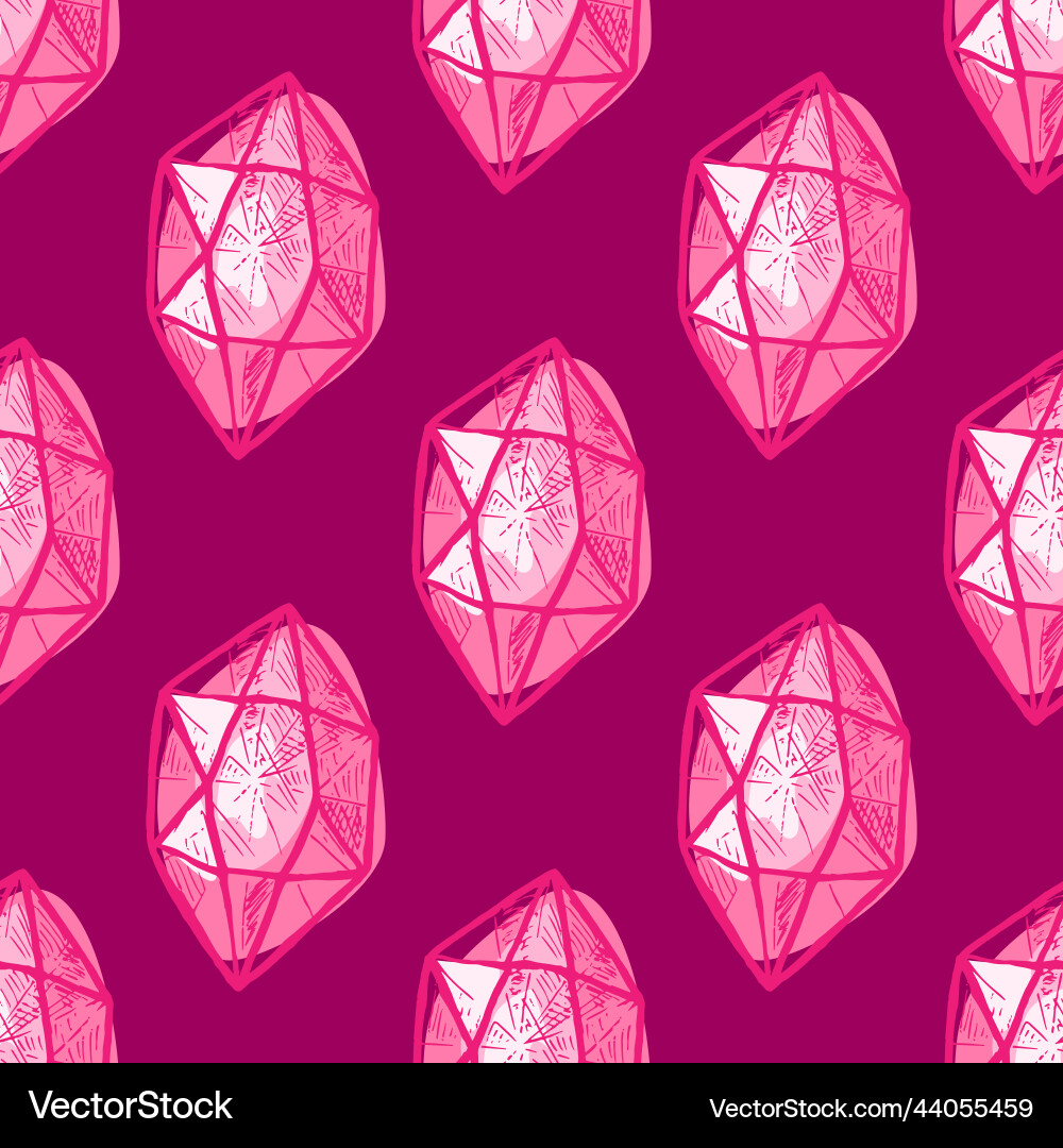 Gemstone seamless pattern for print or web design Vector Image