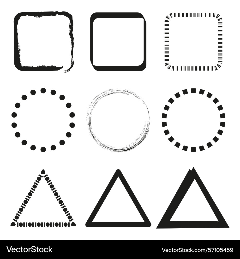 Geometric frame collection square triangle shapes Vector Image