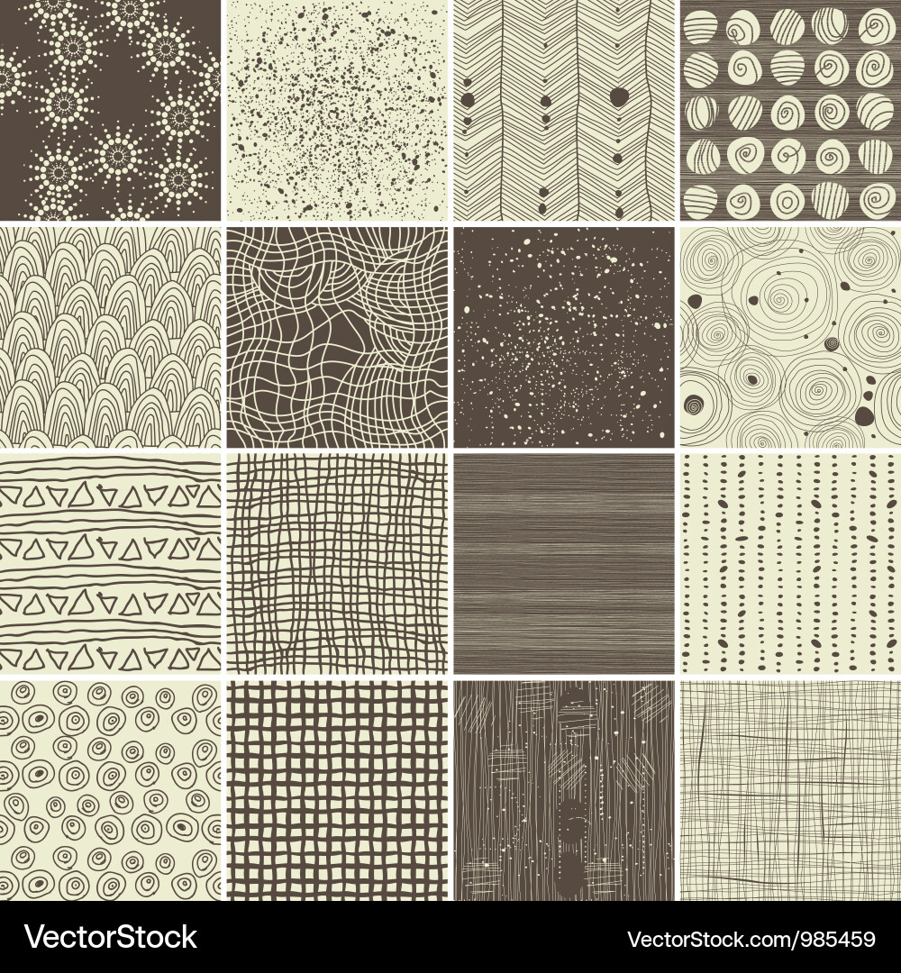 Geometric Textile Patterns Vector Image