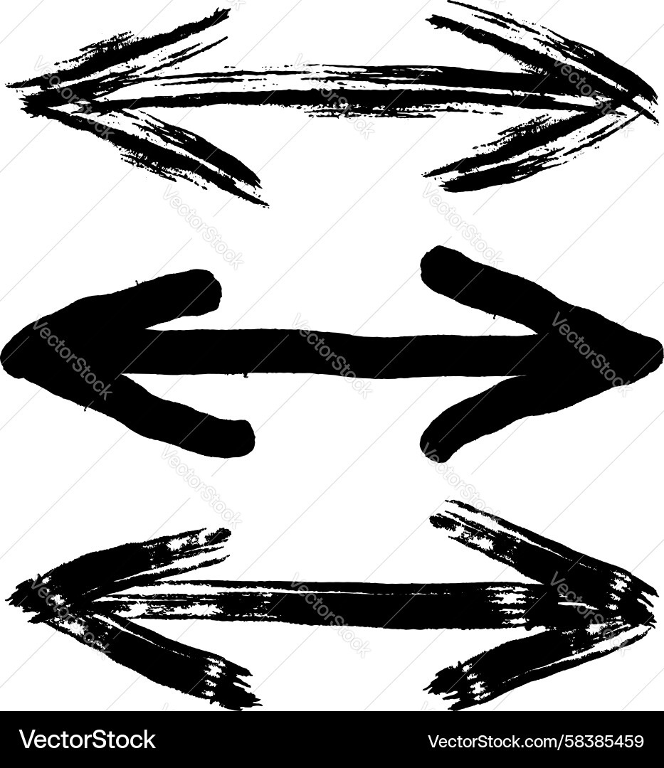 Grunge Arrows - Double Pointers Vector Image