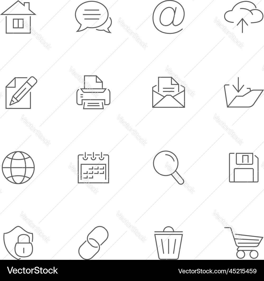 Internet and web icon set line icons Internet and web icon set line icons vector image