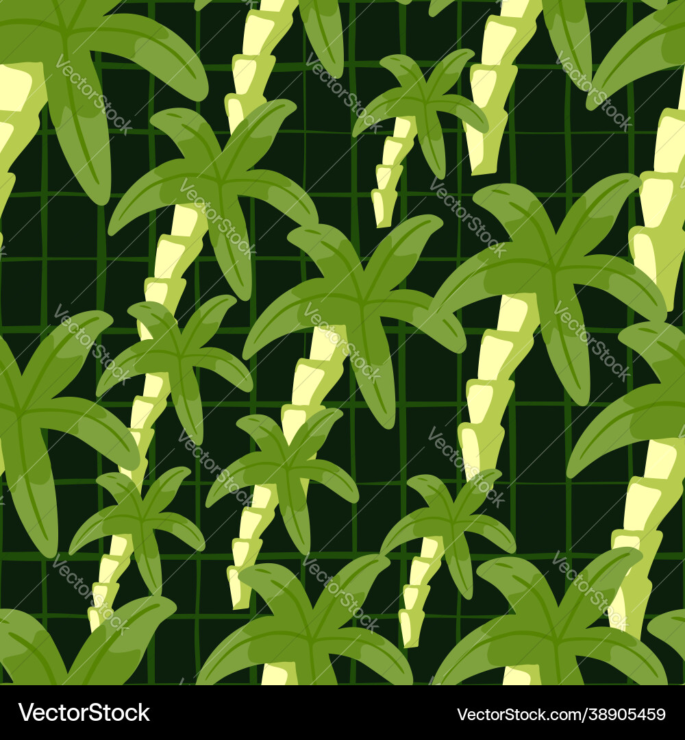 Jungle seamless pattern with green random palm Vector Image