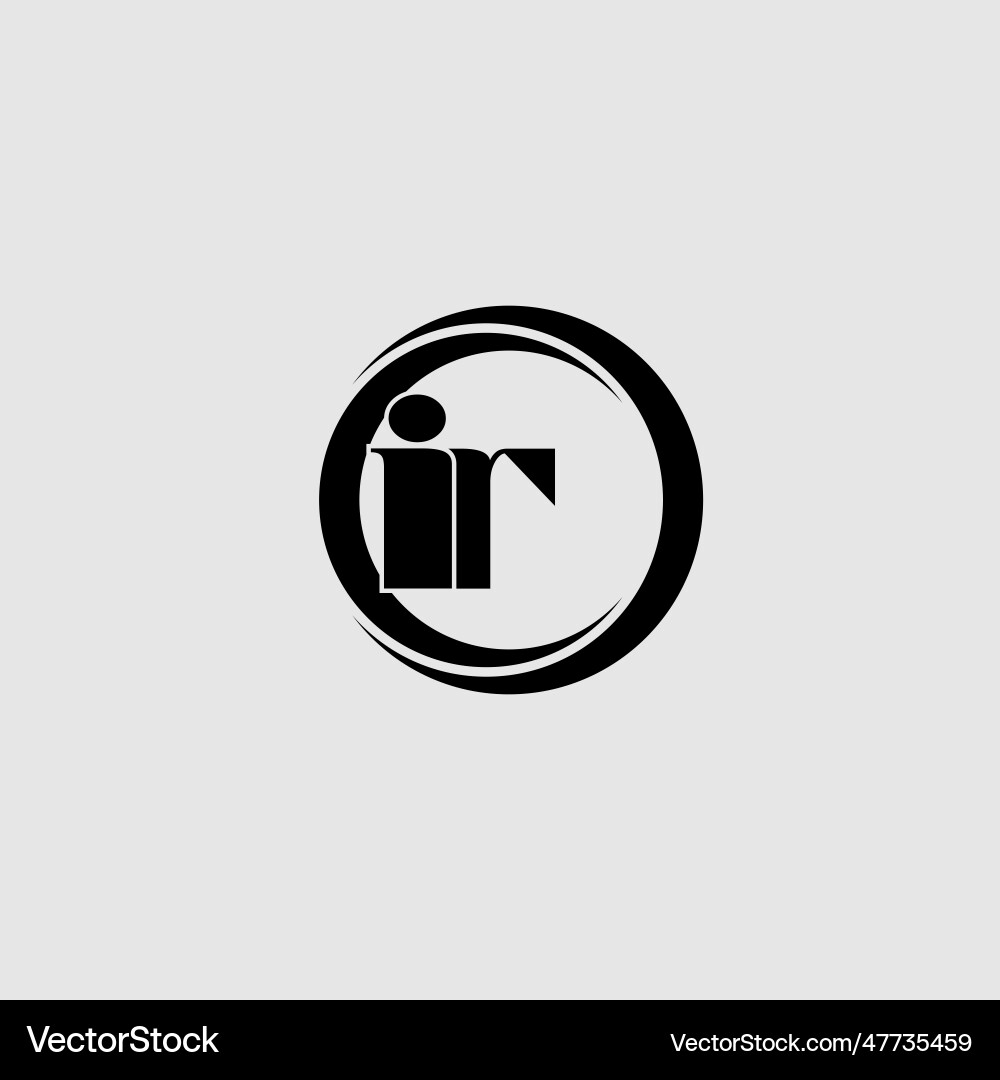 Letters ir simple circle linked line logo Vector Image