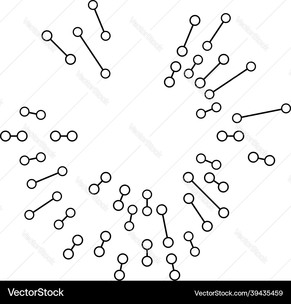 Radial radiating lines with nodes nodal points Radial radiating lines with nodes nodal points Vector Image