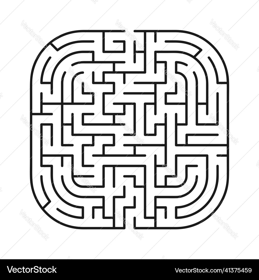 Rgb abstract maze labyrinth with entry and exit Vector Image