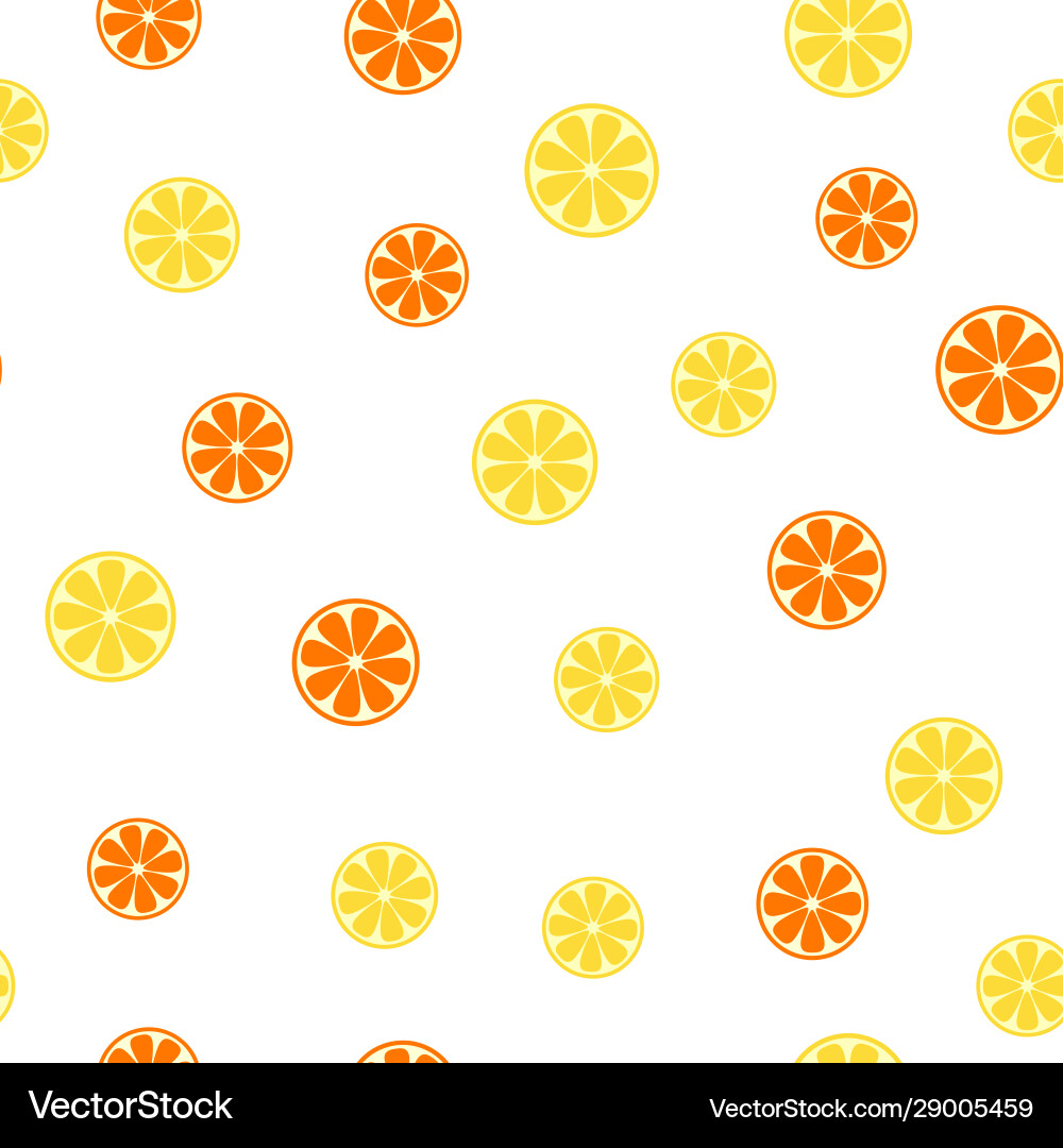 Seamless pattern with lemon and orange slice Seamless pattern with lemon and orange slice Vector Image