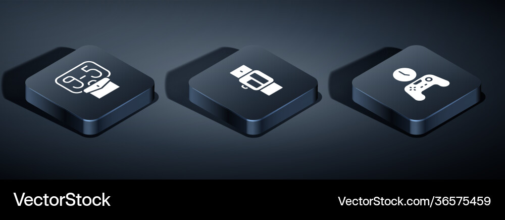 Set isometric from 9 gamepad time Set isometric from 9 gamepad time vector image