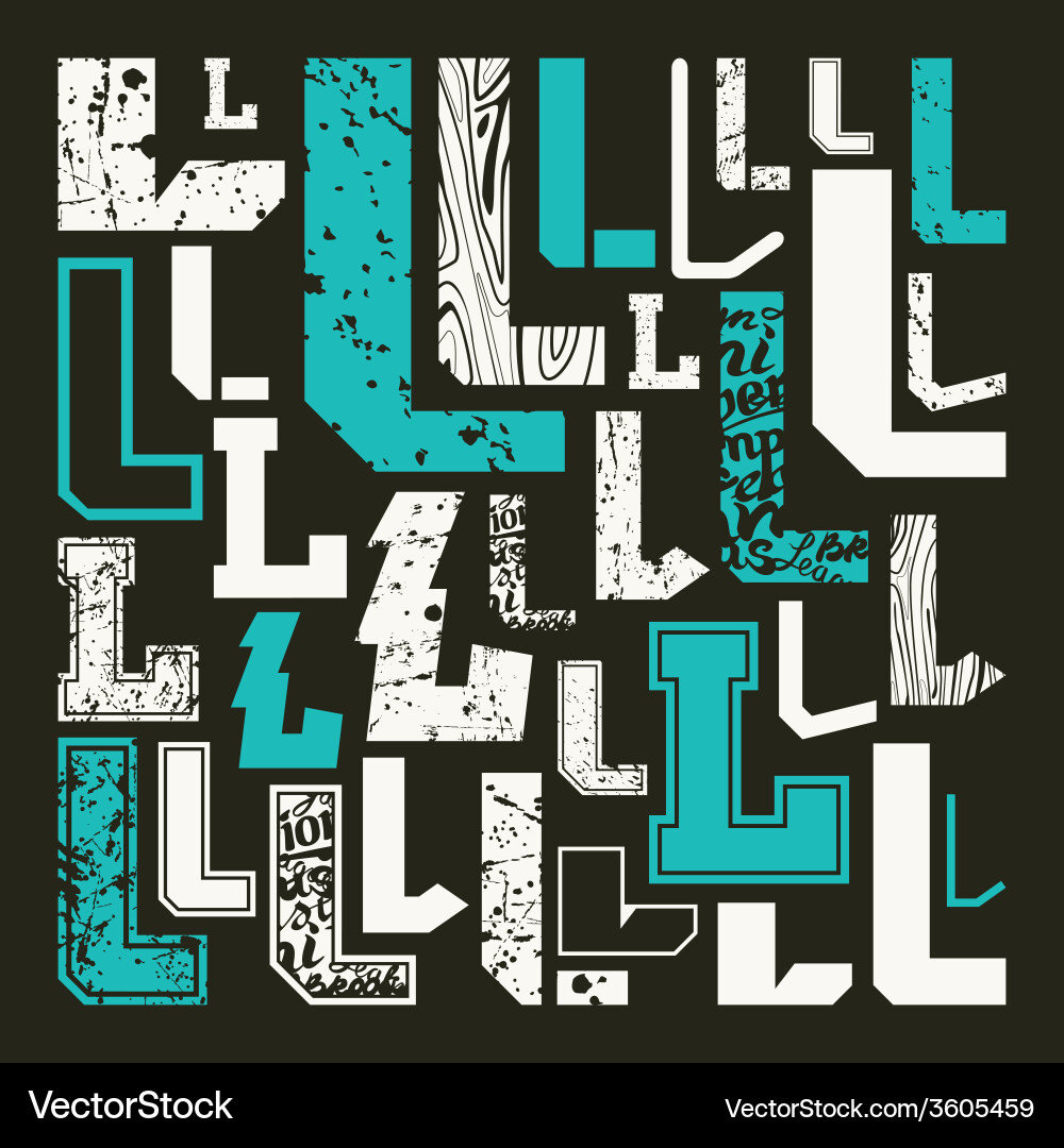 Set versions of letters l vector image