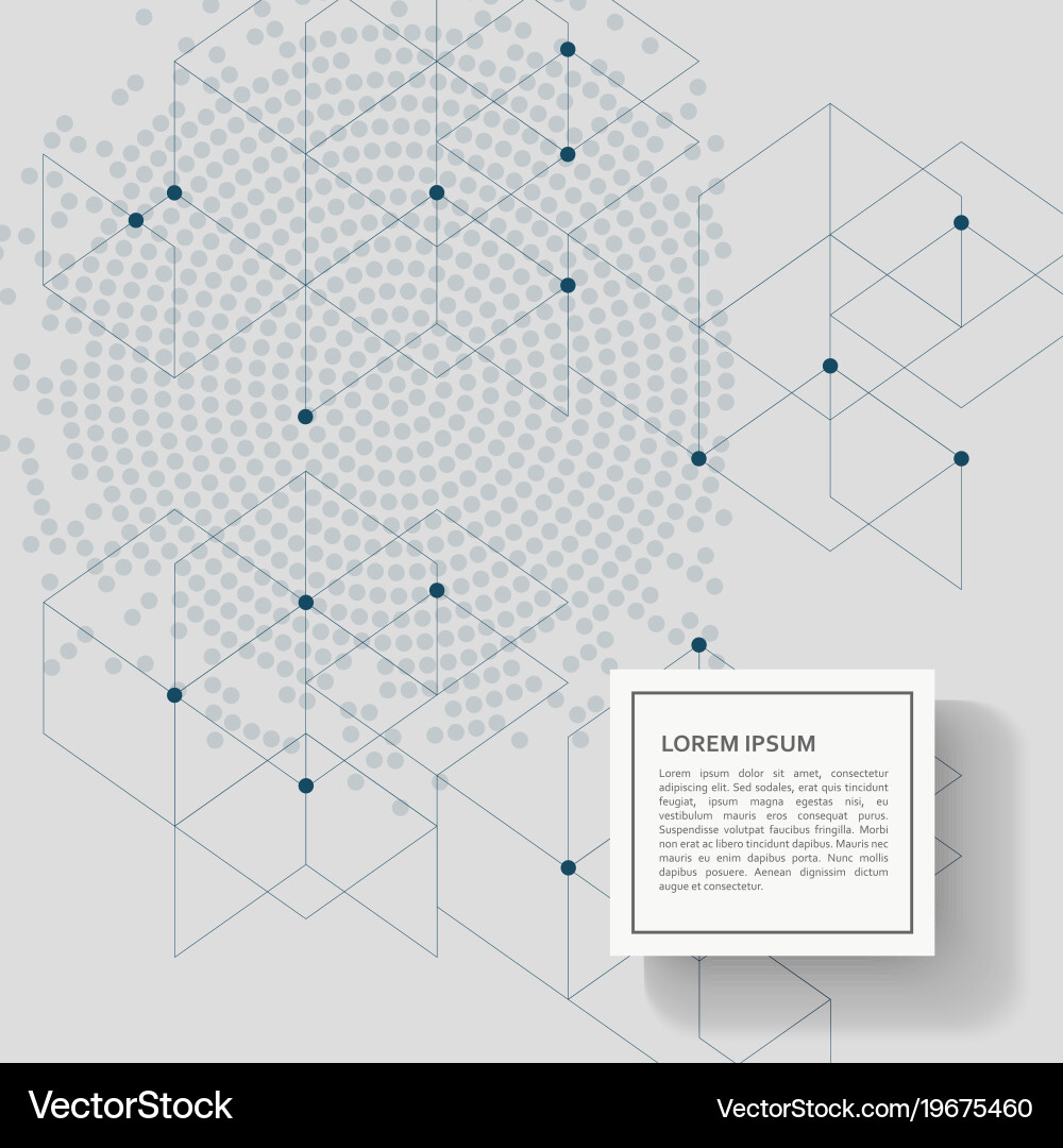 Abstract background with hexagon pattern and dots vector image