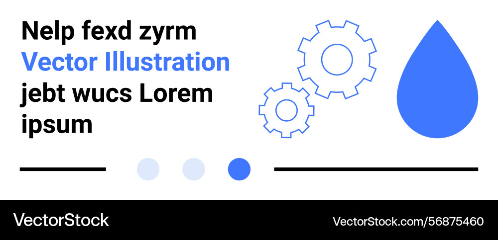 Abstract design with water drop gears and text Vector Image