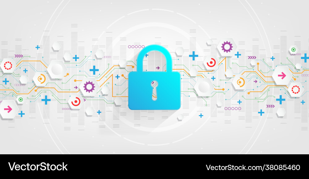 Background secure digital security system Vector Image
