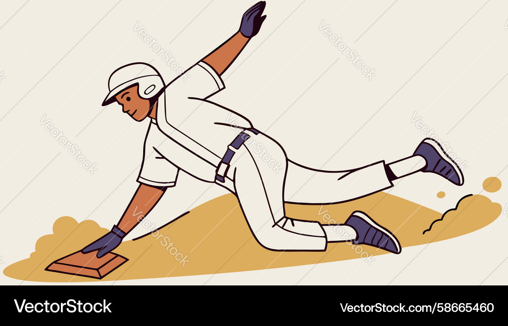 Baseball player slides into base dynamic Vector Image