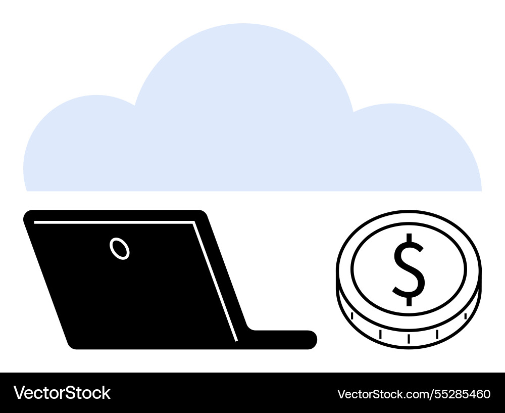 Cloud-based computing with a focus on financial Cloud-based computing with a focus on financial Vector Image