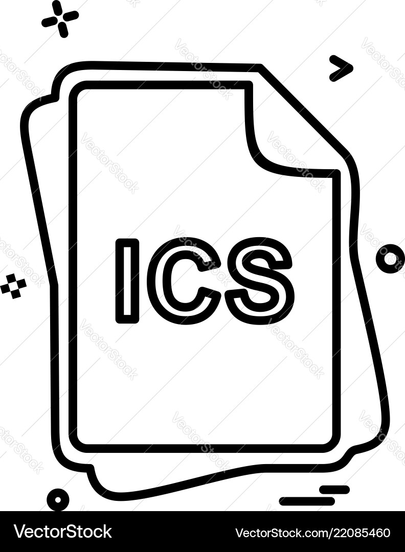 Ics file type icon design Ics file type icon design vector image