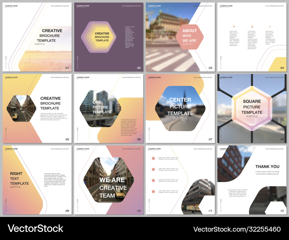 Minimal brochure templates with hexagonal design Minimal brochure templates with hexagonal design vector image