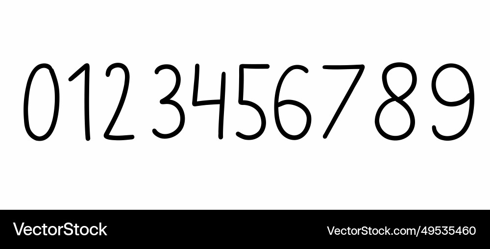 Modern black digits numbers font from 0 to 9 Vector Image