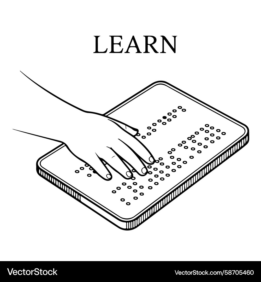 Person Using Tablet for Learning Vector Image