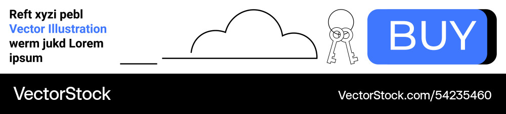 Simple purchase button with cloud and character Simple purchase button with cloud and character vector image