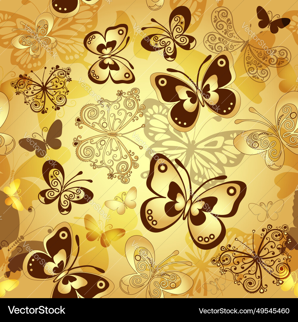 Spring seamless pattern with butterflies Vector Image