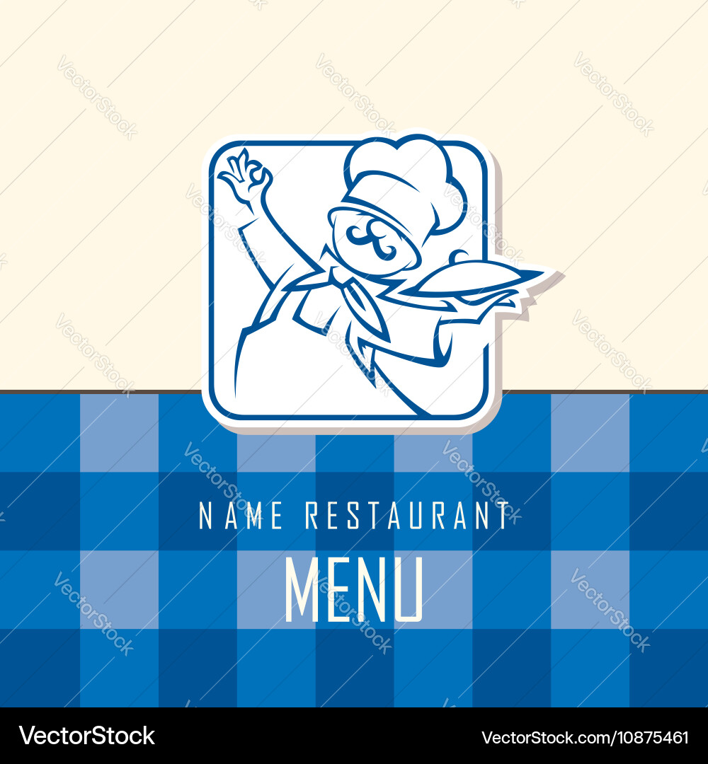 Chef menu design vector image