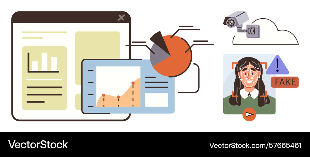 Data analysis deepfake detection Data analysis deepfake detection vector image