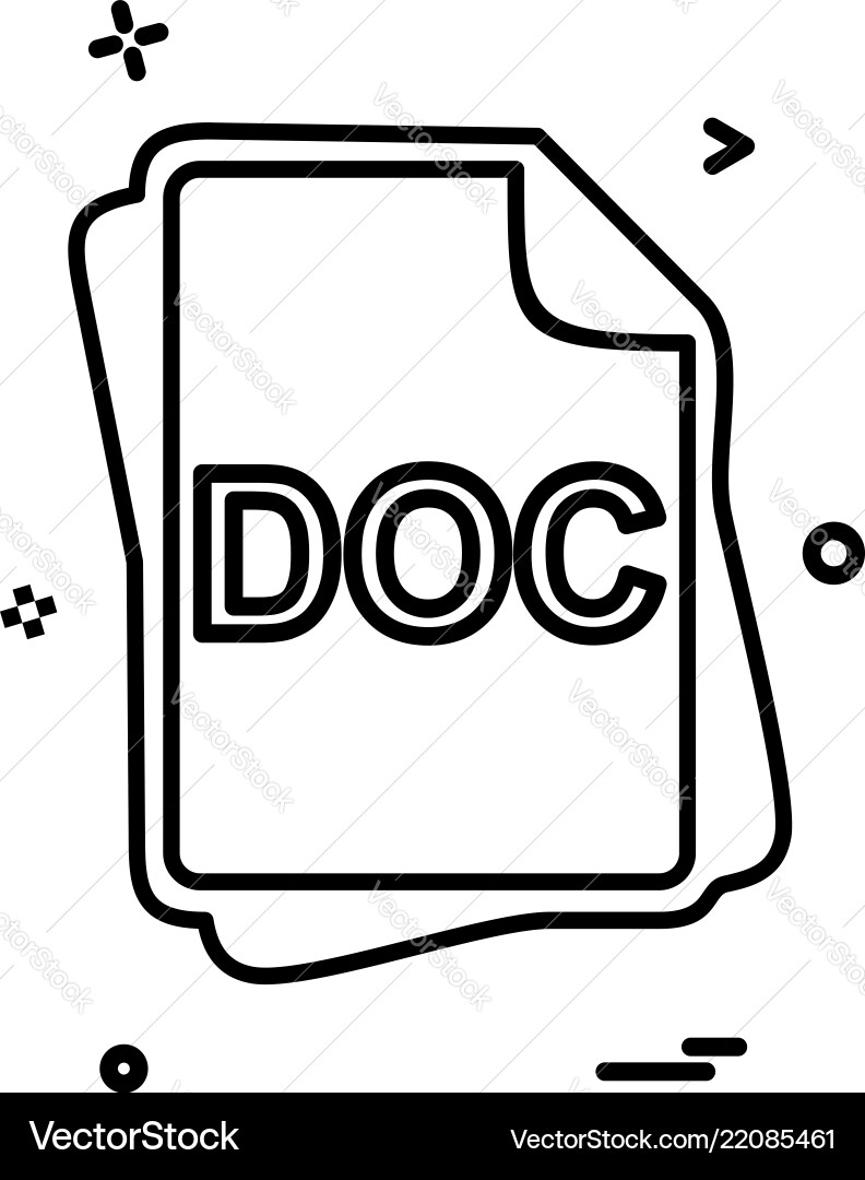 Doc file type icon design Vector Image