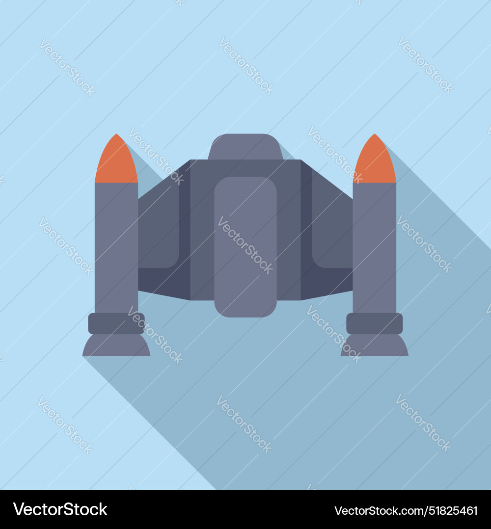 Futuristic spaceship floating in space with long Futuristic spaceship floating in space with long Vector Image