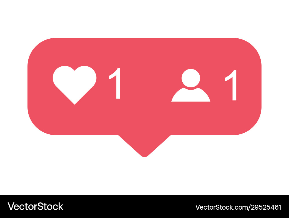 Heart and counterfriend request quantity follower Heart and counterfriend request quantity follower Vector Image