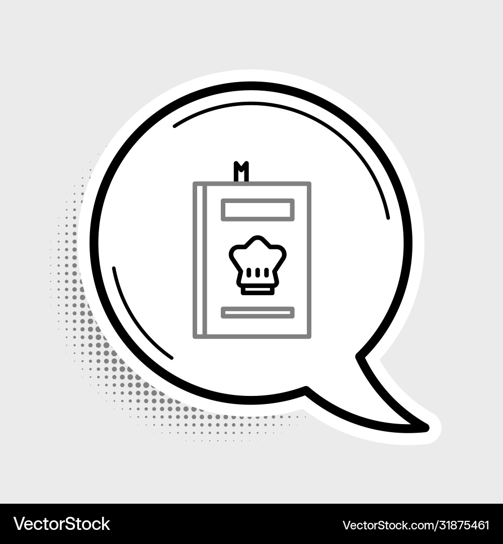Line cookbook icon isolated on grey background Vector Image