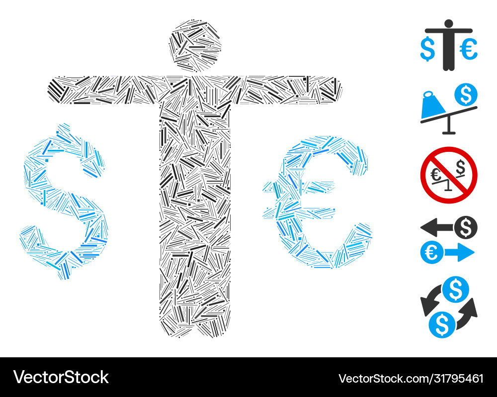 Line mosaic currency trader icon Line mosaic currency trader icon Vector Image