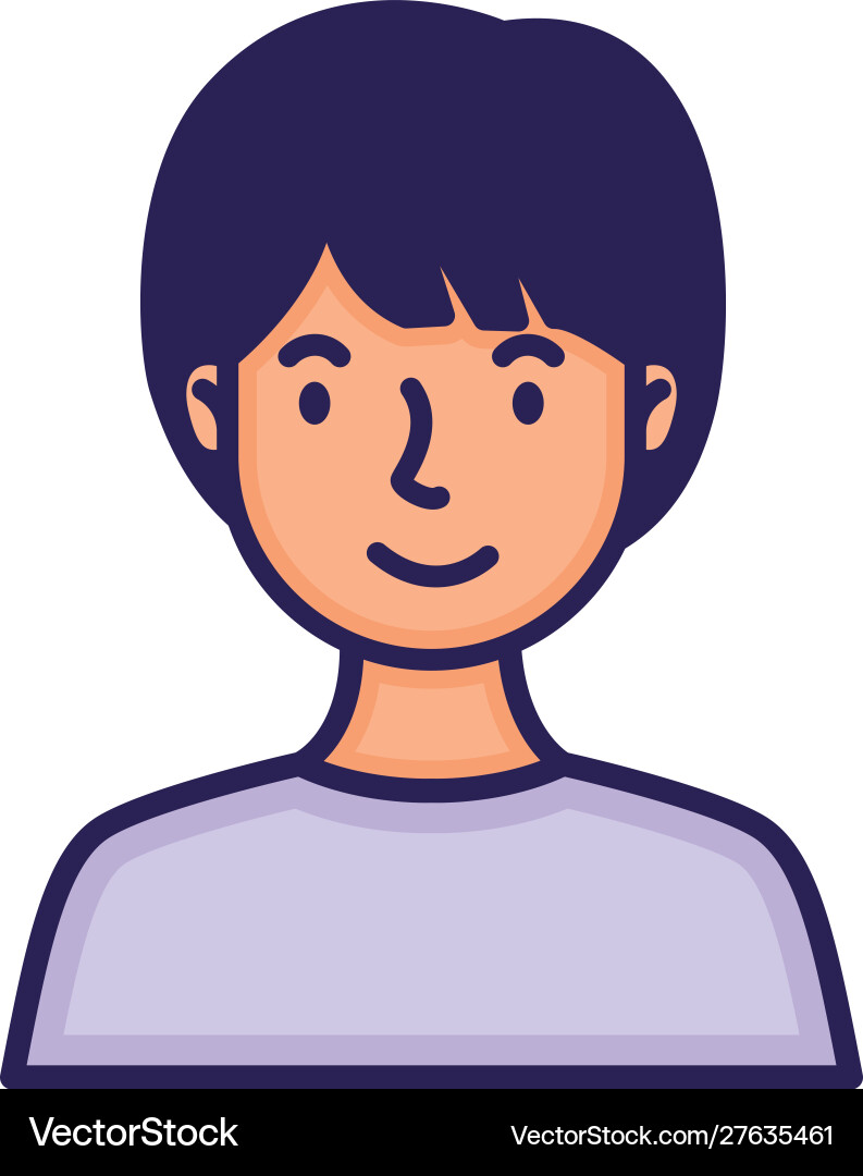 Man face avatar character fill style Vector Image