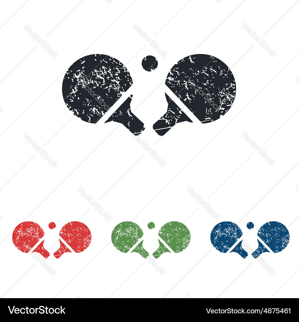 Ping Pong Racket Icon Set Vector Image