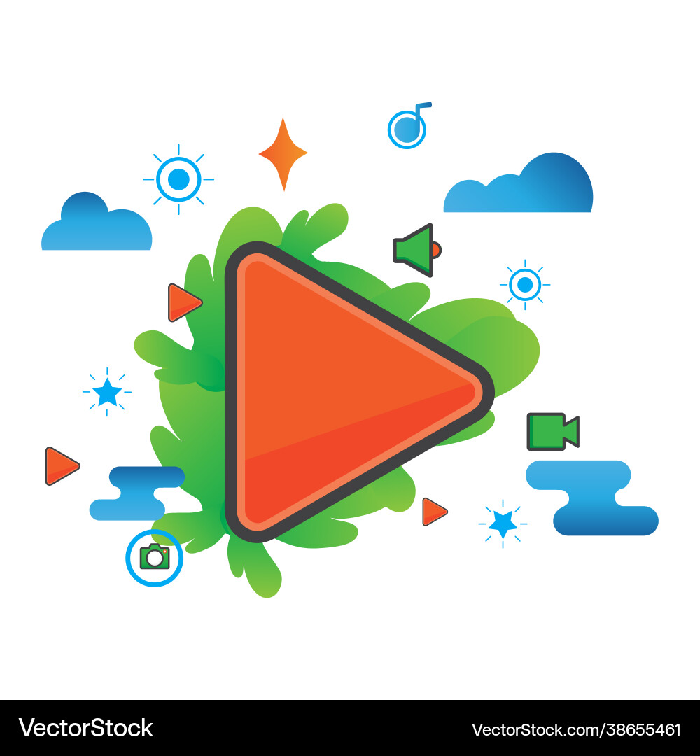 Play button flat icon can use for design Vector Image