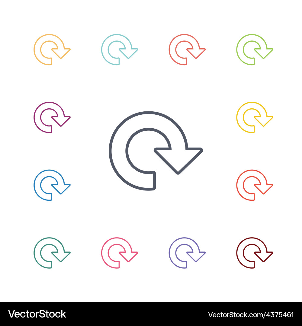 Reload flat icons set vector image