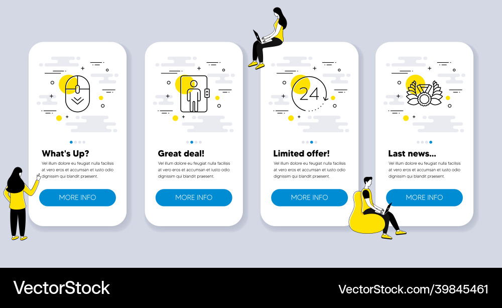 Set of business icons such as scroll down Set of business icons such as scroll down vector image