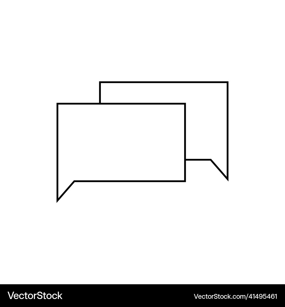 Speech bubble dialog box line icon on white Speech bubble dialog box line icon on white Vector Image