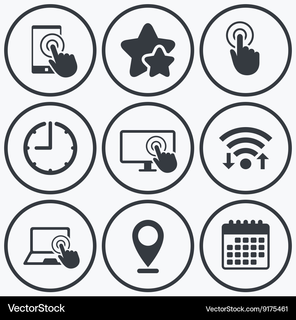 Touch screen smartphone hand pointer symbols Vector Image