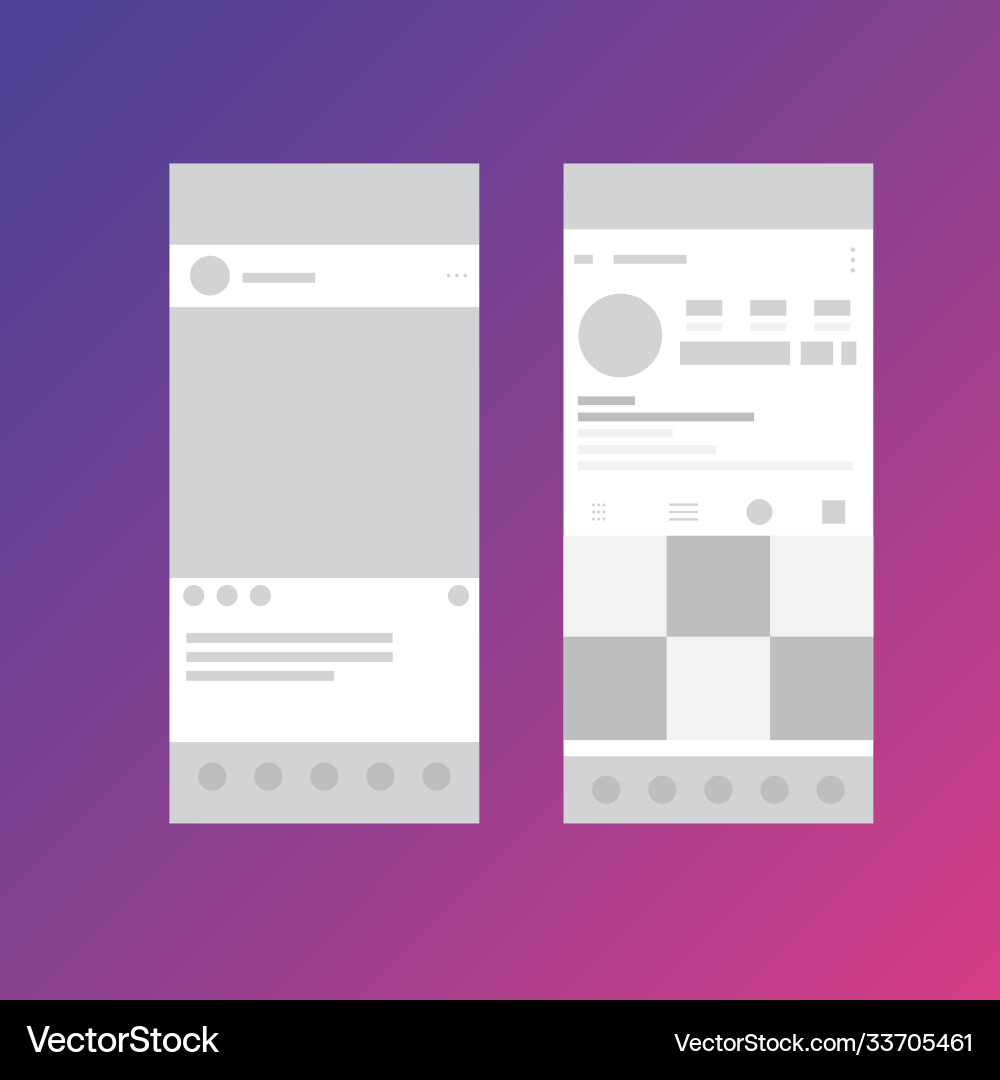 Web layout design for mobile template vector image