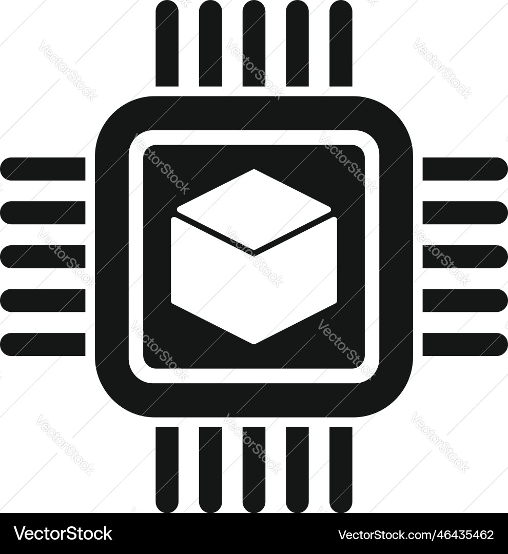 Blockchain processor icon simple block vector image