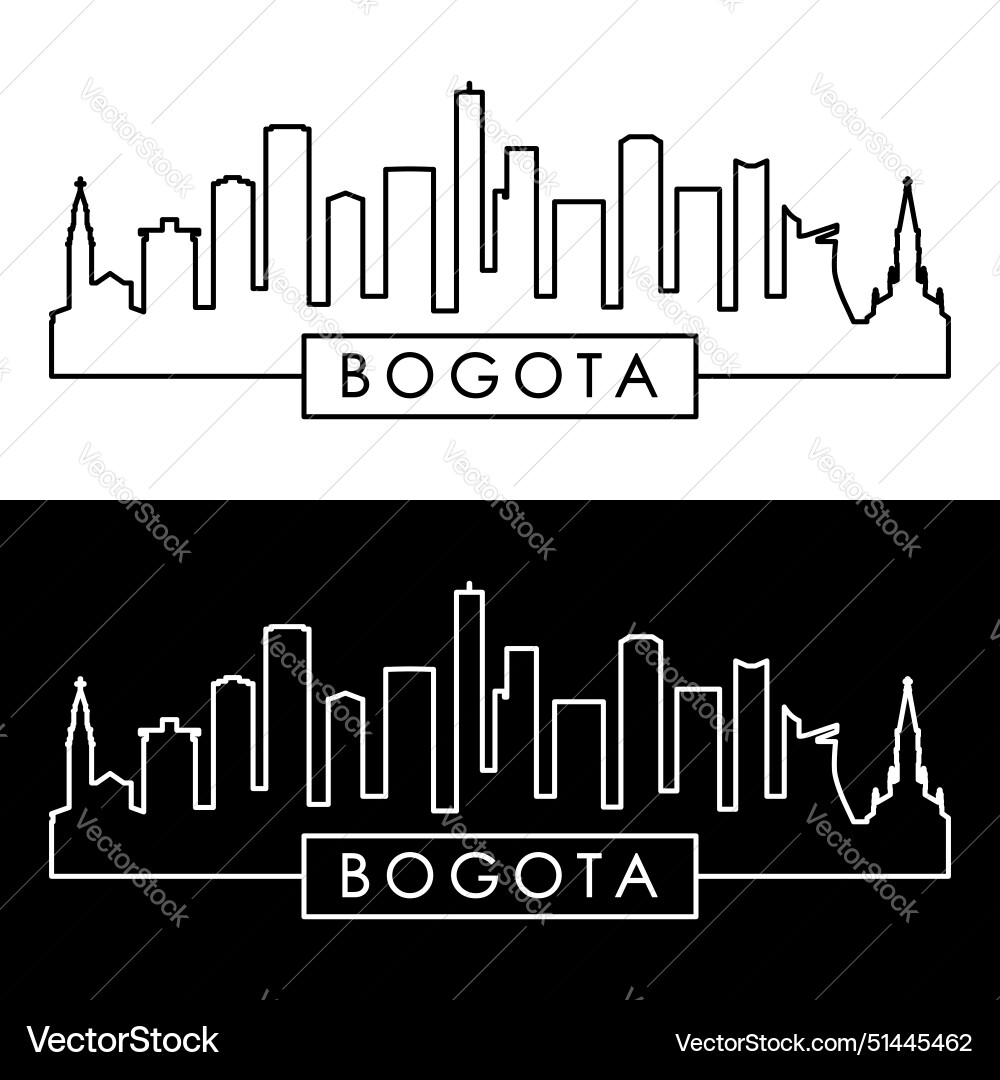 Bogota skyline linear style single line Vector Image