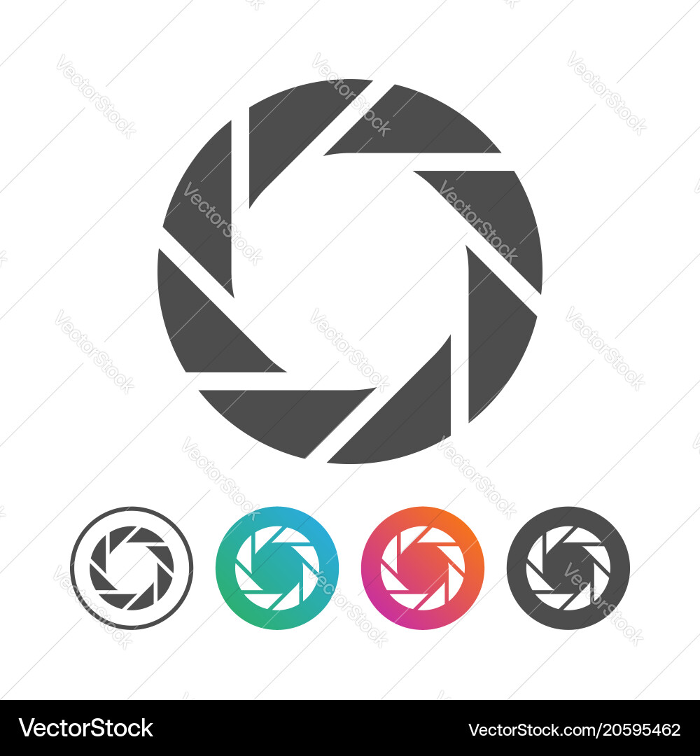 Camera Shutter Icon Set vector image