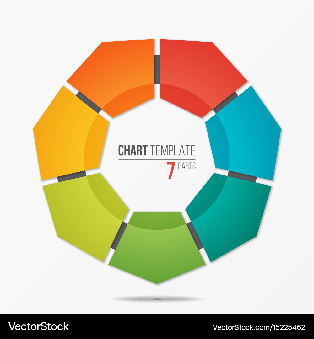 Colorful infographic template with circle chart 7 Vector Image